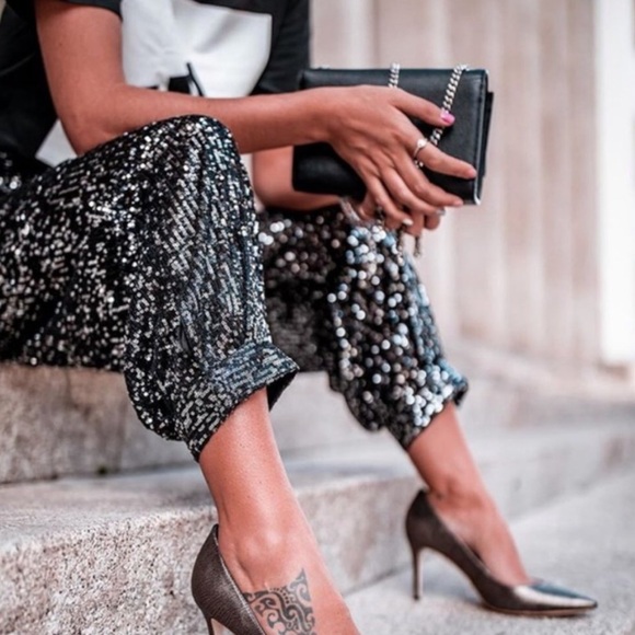Zara Pants - Zara Sequin Trousers (size M)